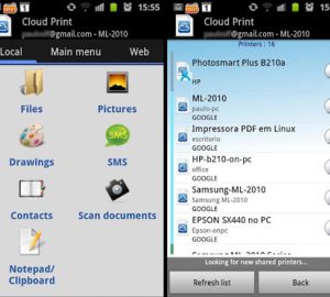 Cloud print pour Android